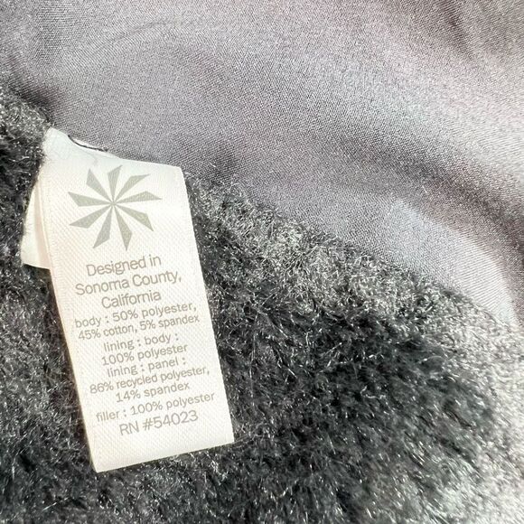 Athleta Fleece Sherpa Hoodie Womens Medium Black Hooded Full Zip Thumbholes - Picture 7 of 12